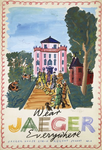 Caça; La Chasse, c.1936 (guache sobre papel) de Raoul Dufy