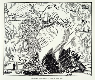 O fim da Grande Guerra, de Histoire de la Troisieme Republique, Vol. I, História Política, pub.1933 (litografia) de Raoul Dufy