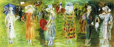 Manequins de Poiret nas corridas de cavalos em 1923 de Raoul Dufy