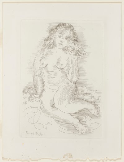 Nu a ouvir uma concha do mar de Raoul Dufy