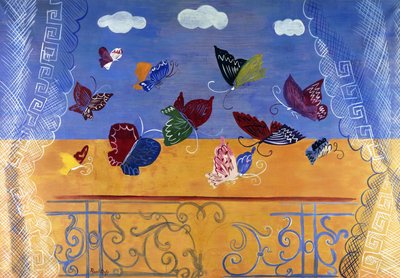 Janela aberta com borboletas de Raoul Dufy
