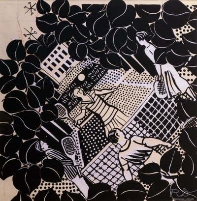 Ténis (caneta e tinta e guache sobre papel) de Raoul Dufy