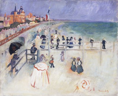 A praia de Sainte-Adress; La Plage de Sainte-Adress, c.1905 (óleo sobre tela) de Raoul Dufy