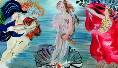 O Nascimento de Vénus, c.1940 (óleo sobre painel) de Raoul Dufy