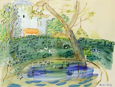 O lago dos patos (aguarela sobre papel) de Raoul Dufy