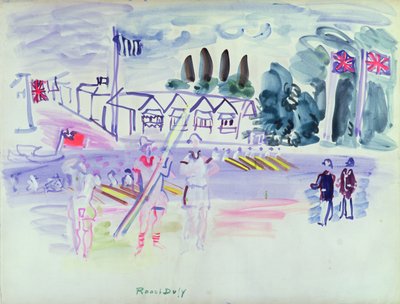A Regata em Henley (aguarela sobre papel) de Raoul Dufy