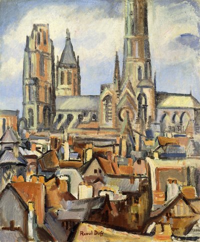 Os telhados de Rouen; Les Toits de Rouen, c. 1902-03 (óleo sobre tela) de Raoul Dufy