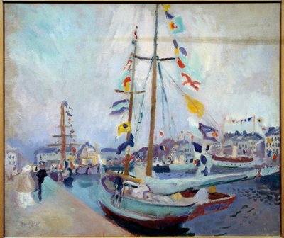 O iate embandeirado em Le Havre de Raoul Dufy