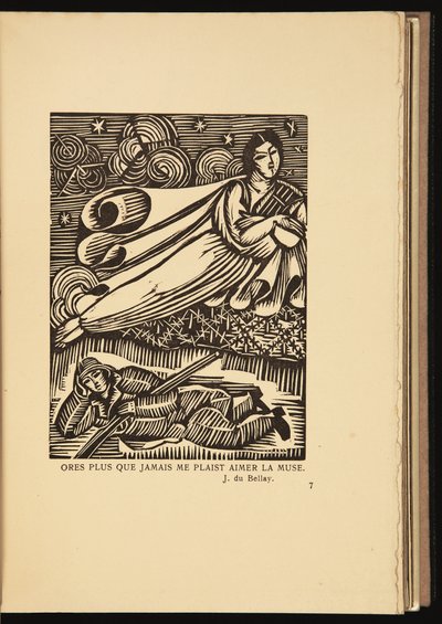 Xilogravura das Elegias Marciais de Roger Allard (1885-1961) de Raoul Dufy