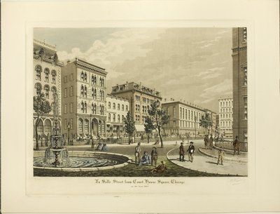La Salle Street da Court House Square, Chicago, no ano de 1865 de Raoul Varin