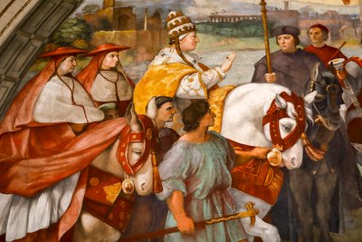 Encontro entre S. Leão o grande e Átila. 1511-1514 (fresco) de Raphael