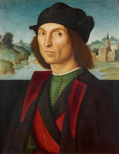 Retrato de um homem par Rafael (1483-1520), c 1502-1504 - Óleo sobre madeira, 47,5x37,2 - Museu do Liechtenstein de Raphael