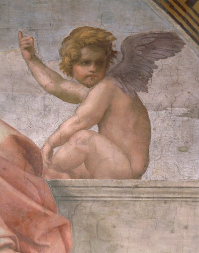 Pôr a retratar a Fé, detalhe das Virtudes Cardeais e Teológicas e a Lei de Raphael (1483 1520)