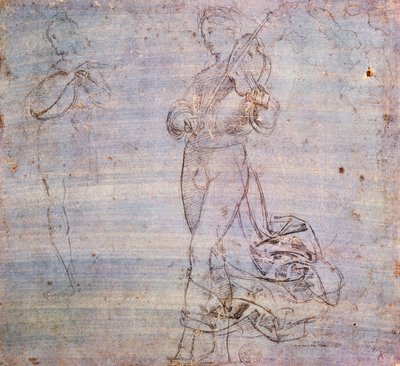 Estudo para figura com instrumento musical de Raphael