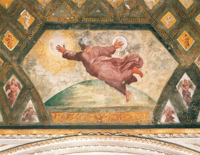 A Criação do Sol e da Lua, c.1518 (fresco) de Raphael