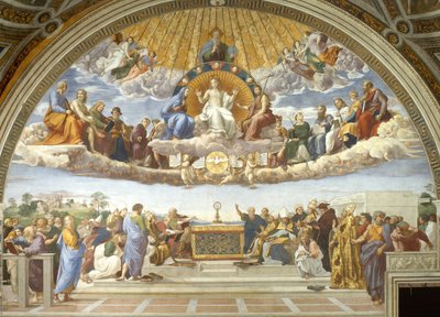 Disputa, a partir da Stanza della Segnatura de Raphael