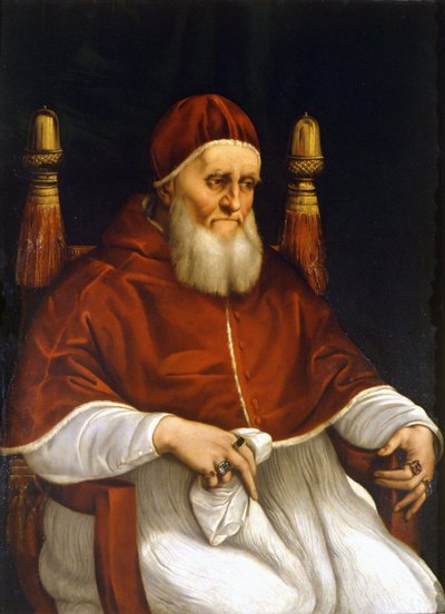 Retrato do Papa Júlio II (1503-1513). Pintura de Rafael (Raffaello Sanzio). Florença, Museu Uffizi. de Raphael