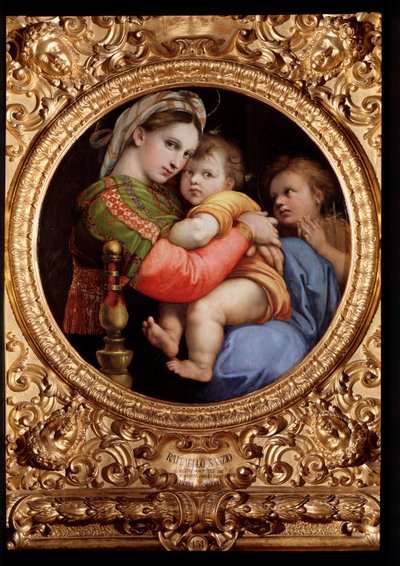 A Virgem da Cadeira - óleo sobre madeira de Raphael