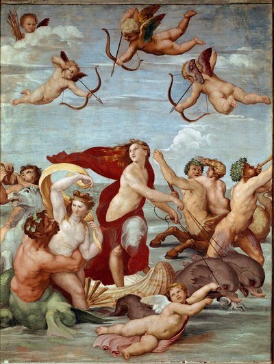 O Triunfo do Galatee Fresco por Rafael (Raffaello Sanzio 1483-1520). 1511 (fresco) de Raphael