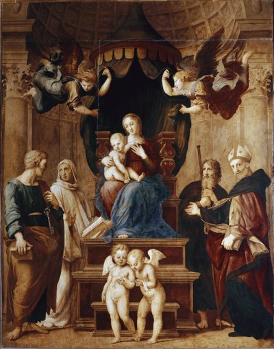 Virgem com quatro anjos e quatro (pintura de Raphael