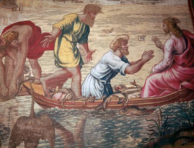 Desenhos animados do projecto milagroso de peixes, século 15 de Raphael