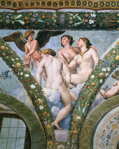 Cupido e as Três Graças, 1517-1518. de Raphael