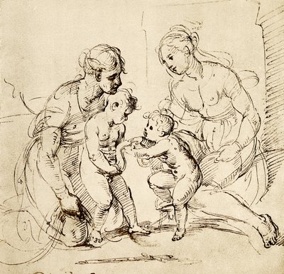 Projeto para a Sagrada Família da casa Canigiani em Munique de Raffaello Sanzio Raphael