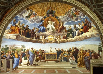 Disputa do Santo Sacramento A Disputa Sacramental, 1509-1510. de Raffaello Sanzio Raphael