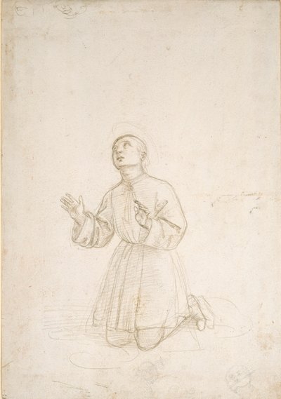 Figura ajoelhada de um jovem, c1503 de Raphael