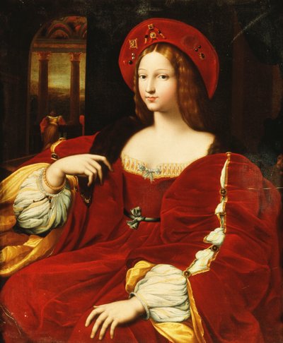 Retrato de Giovanna de Aragão, sentado três quartos, em sua câmara, de Raphael