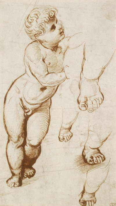 Recto: O Cristo Infante e outros Estudos, 1500-1520 de Raphael