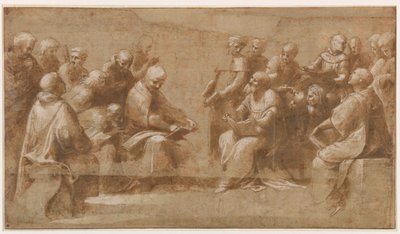 Estudo para a disputa do Santíssimo Sacramento, 1508-1510. de Raphael