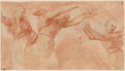 Estudo para os deuses celebrando o casamento de Psique e Cupido, 1518-1519. de Raphael
