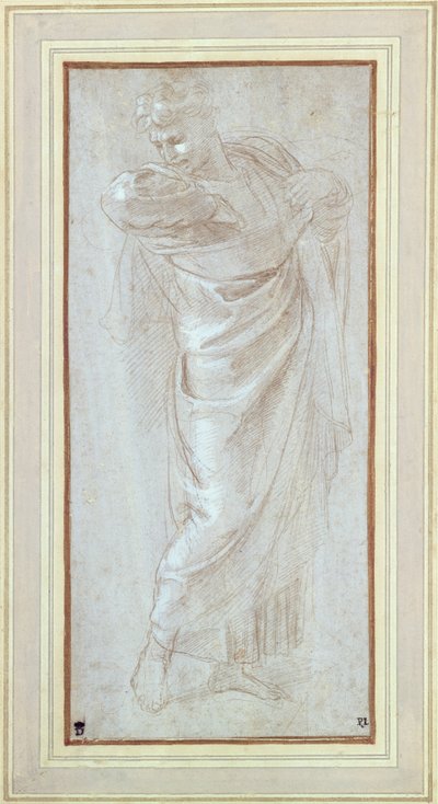 Estudo de um homem para o desenho de tapeçaria de São Paulo em Lystra de Raphael