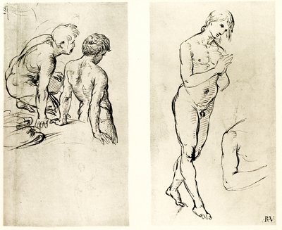 Estude em uma figura de oração de Raffaello Sanzio Raphael