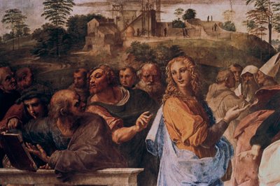 A Disputa no Santo Sacramento, detalhe, 1508-1509 de Raffaello Sanzio Raphael