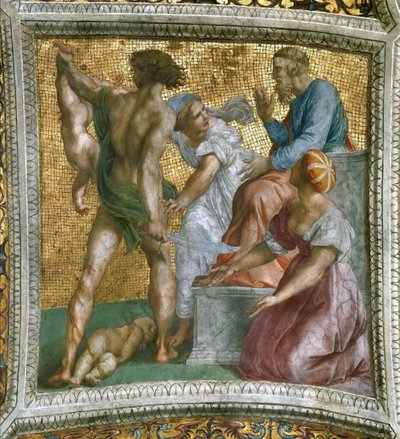 O Julgamento de Salomão Teto Fresco em Stanza della Segnatura, ca 1510-1511. de Raphael
