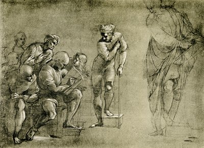 O grupo de Pitágoras da Escola de Atenas de Raffaello Sanzio Raphael