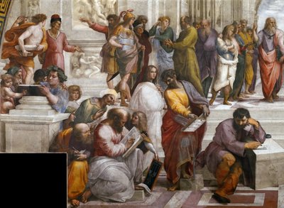 A Escola de Atenas. Detalhe. Fresco na Stanza della Segnatura, ca 1510-1511. de Raphael