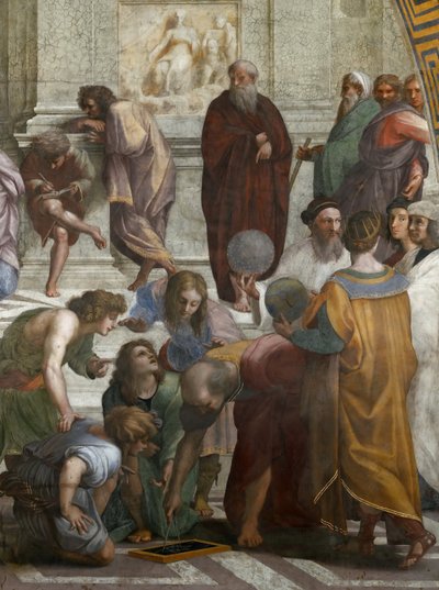 A Escola de Atenas. Detalhe. Fresco na Stanza della Segnatura, ca 1510-1511. de Raphael