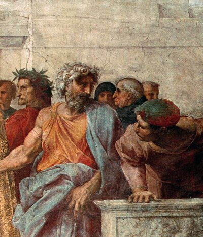 Disputa, da Sala Signatura, 1508-11 (detalhe de 168791) de Raffaello Sanzio Raphael