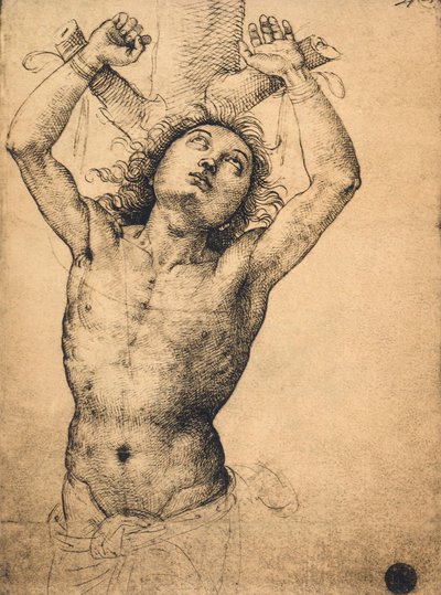 São Sebastião; desenho por Raphael, Gallerie dellAccademia, Veneza de Raffaello Sanzio Raphael