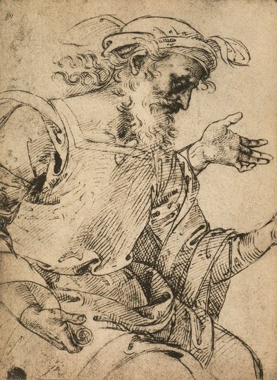 O profeta Ezequiel; desenho de Raphael. Gallerie dellAccademia, Veneza de Raffaello Sanzio Raphael