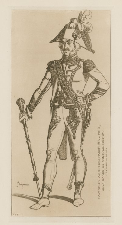 Tambor Maior dos caçadores um malhado da guarda consular, 1802-04 de Raphael Jacquemin