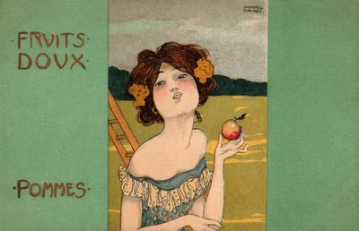 Apanha de maçãs, c.1900 (ilustração) de Raphael Kirchner
