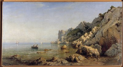 A costa de Sormiou Calanques perto de Marselha (óleo sobre tela). de Raphael Luc Ponson