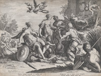 O Julgamento de Paris, 1589. de Raphael Sadeler