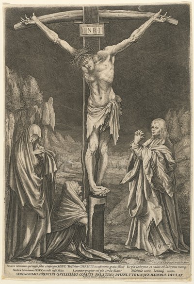 A pequena crucificação de Raphael Sadeler I after Matthias Grünewald