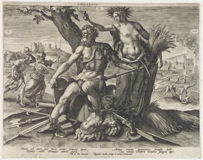 Temperamento Cholerisch (título no objeto) Vier temperamenten (título da série) de Raphaël Sadeler (I)