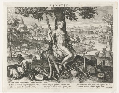Diana como padroeira da caça
Venatio (título sobre o objecto)
Principais ocupações de um príncipe (título da série)
Esquema, seu speculum principum (título da série) de Raphaël Sadeler (I)
